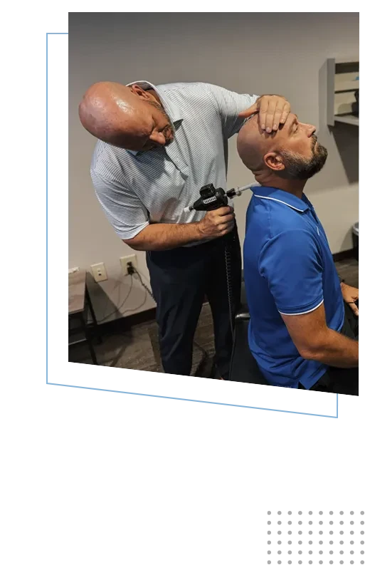 Quinn Uzelman With Patient Light Blue Accents